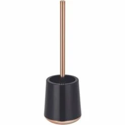 Set Brosse Wc MSV Lena Noir Cuivré Brillant À Poser - Noir