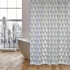 Rideau De Douche MSV Narok Gris 180cm - Gris -Promos MSV Magasin 26844661 3