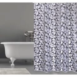 Rideau De Douche MSV Calula Gris 180cm - Gris