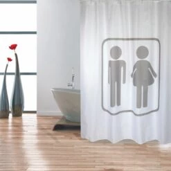 Rideau De Douche MSV Homme/femme Gris 180cm - Gris -Promos MSV Magasin 26844675 3