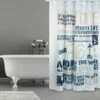 Rideau De Douche MSV Us Bleu 180cm - Bleu
