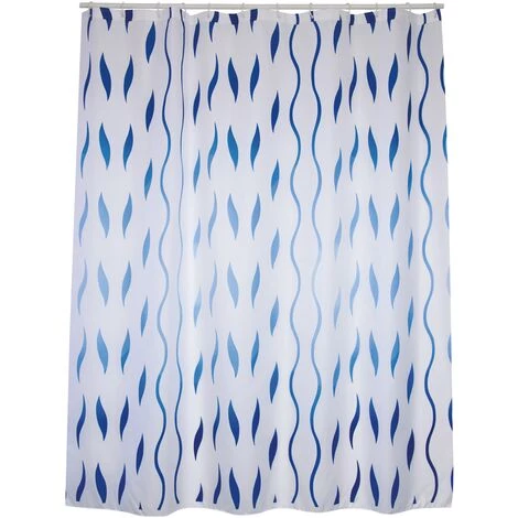 Rideau De Douche MSV Seventies Bleu 180cm - Bleu 2 Rideau De Douche MSV Seventies Bleu 180cm - Bleu – Image 2