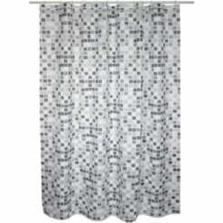 Rideau De Douche MSV Brunswick Gris 180cm - Gris