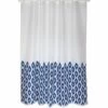 Rideau De Douche MSV Ikat Bleu 180cm - Bleu