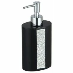 MSV Distributeur De Savon En Polyrésine Avec Cristaux LUANDA - Noir