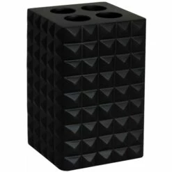 MSV Porte Brosses à Dents En Polyrésine Noir KUBIK