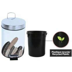 MSV Poubelle à Pédale PLUMAS VINTAGE Inox 3L Marron & Blanc - Marron 9 MSV Poubelle à Pédale PLUMAS VINTAGE Inox 3L Marron & Blanc - Marron -Promos MSV Magasin 29457892 5