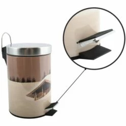 MSV Poubelle à Pédale Inox 3L Cottage Sepia - Multicolor -Promos MSV Magasin 29457899 4