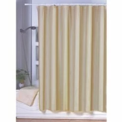 MSV Rideau De Douche Plastique PVA 180x200cm Beige - Anneaux Inclus - Beige