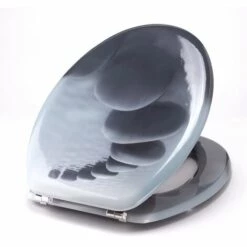 MSV Abattant WC MDF CHEMIN DE GALETS Gris - Charnières Inox - Gris -Promos MSV Magasin 29457908 3