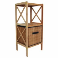 MSV Etagère Meuble De Rangement 3 Niveaux En Bambou - Marron -Promos MSV Magasin 29457911 4