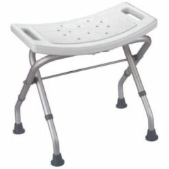 MSV Tabouret De Douche Pliable Antidérapant - Max 120kg - Blanc