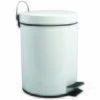 MSV Poubelle à Pédale Inox 5L Blanc - Blanc