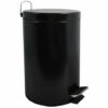 MSV Poubelle à Pédale Inox 12L Noir - Noir