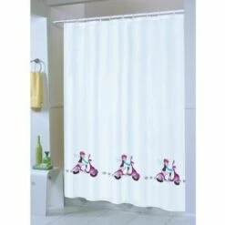 MSV Rideau De Douche Polyester 180x200cm Jane Multicolor - Anneaux Inclus - Multicolor