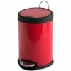 MSV Poubelle à Pédale Inox 3L Rouge - Rouge