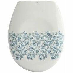 MSV Abattant WC Thermo Dur IKEBANA Bleu & Blanc - Charnières PS - Bleu