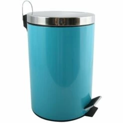 MSV Poubelle à Pédale Inox 12L Bleu - Bleu