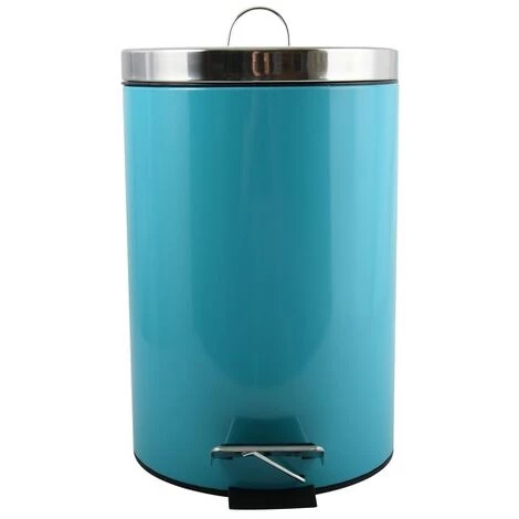 MSV Poubelle à Pédale Inox 12L Bleu - Bleu 2 MSV Poubelle à Pédale Inox 12L Bleu - Bleu – Image 2
