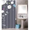MSV Rideau De Douche Polyester 180x200cm Motif Butterflies Multicolor - Anneaux Inclus - Multicolor