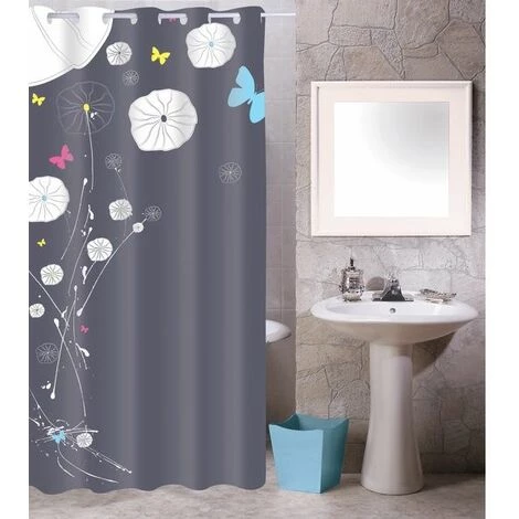 MSV Rideau De Douche Polyester 180x200cm Motif Butterflies Multicolor - Anneaux Inclus - Multicolor 1 MSV Rideau De Douche Polyester 180x200cm Motif Butterflies Multicolor - Anneaux Inclus - Multicolor
