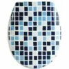 MSV Abattant WC Thermo Dur MOSAIKO Bleu & Blanc - Charnières PS - Bleu