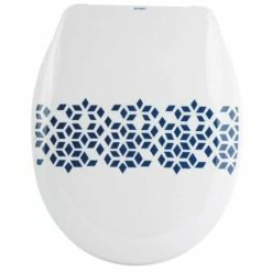 MSV Abattant WC Thermo Dur NADOR Bleu & Blanc - Charnières PS - Bleu