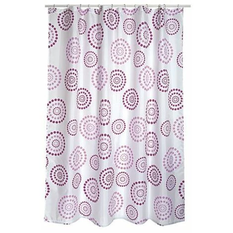 MSV Rideau De Douche Polyester DOTS 180x200cm QUALITÉ PREMIUM Violet - Anneaux Inclus - Violet 2 MSV Rideau De Douche Polyester DOTS 180x200cm QUALITÉ PREMIUM Violet - Anneaux Inclus - Violet – Image 2