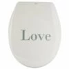 MSV Abattant WC Thermo Dur LOVE Gris & Blanc - Charnières PS - Gris