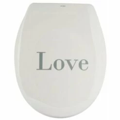 MSV Abattant WC Thermo Dur LOVE Gris & Blanc - Charnières PS - Gris