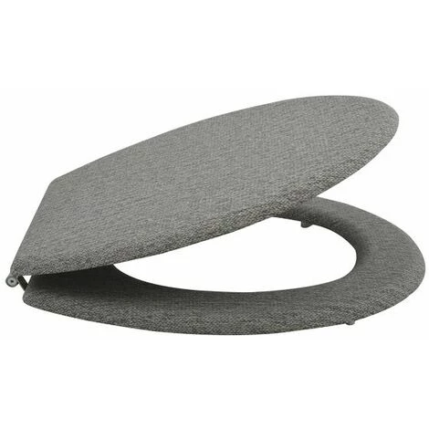 MSV Abattant WC MDF EMILIA Gris - Charnières Inox - Gris 2 MSV Abattant WC MDF EMILIA Gris - Charnières Inox - Gris – Image 2