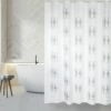 MSV Rideau De Douche Polyester H/F Mini 180x200cm QUALITÉ PREMIUM Blanc - Anneaux Inclus - Blanc