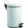 MSV Poubelle à Pédale Inox 3L Blanc - Blanc