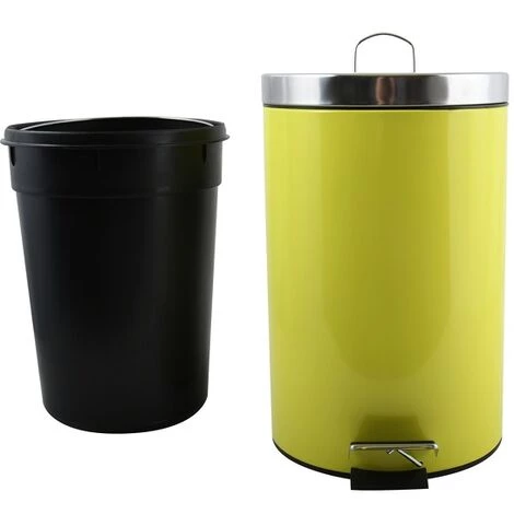 MSV Poubelle à Pédale Inox 12L Vert - Vert 4 MSV Poubelle à Pédale Inox 12L Vert - Vert – Image 4