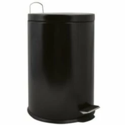 MSV Poubelle à Pédale Acier 20L Noir Mat - Noir