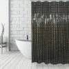 MSV Rideau De Douche PVC 180x200cm Noir - Anneaux Inclus - Noir