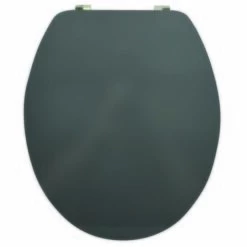 MSV Abattant WC MDF Finition Brillante Gris - Charnières Inox - Gris