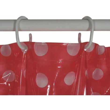MSV Rideau De Douche PVC 180x200cm Rouge - Anneaux Inclus - Rouge 3 MSV Rideau De Douche PVC 180x200cm Rouge - Anneaux Inclus - Rouge – Image 3