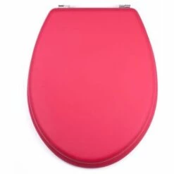 MSV Abattant WC MDF Soft Touch Groseille - Charnières Inox - Rose