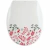 MSV Abattant WC Thermo Dur FLORAL Rouge & Blanc - Charnières PS - Blanc
