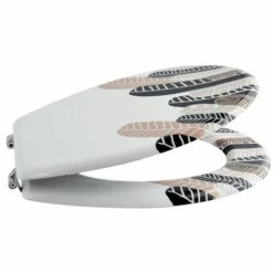 MSV Abattant WC MDF PLUMAS VINTAGE - Charnières Inox - Blanc -Promos MSV Magasin 29458426 4