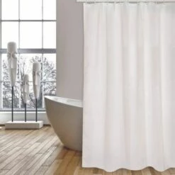 MSV Rideau De Douche Polyester 180x200cm Blanc - Blanc