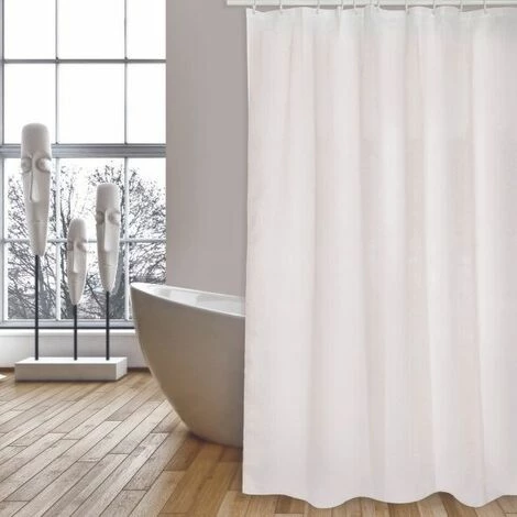 MSV Rideau De Douche Polyester 180x200cm Blanc - Blanc 1 MSV Rideau De Douche Polyester 180x200cm Blanc - Blanc