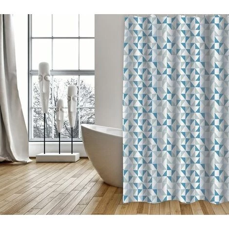 MSV Rideau De Douche Polyester CALENDO 180x200cm QUALITÉ PREMIUM Bleu - Anneaux Inclus - Bleu 1 MSV Rideau De Douche Polyester CALENDO 180x200cm QUALITÉ PREMIUM Bleu - Anneaux Inclus - Bleu