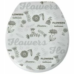 MSV Abattant WC Thermo Dur FLOWERS Gris - Charnières PS - Beige