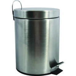 MSV Poubelle à Pédale Inox 5L Inox Satiné - Gris