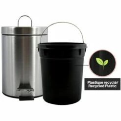 MSV Poubelle à Pédale Inox 5L Inox Satiné - Gris -Promos MSV Magasin 29458543 3