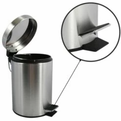 MSV Poubelle à Pédale Inox 5L Inox Satiné - Gris -Promos MSV Magasin 29458543 4