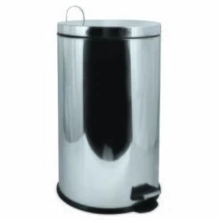MSV Poubelle à Pédale Inox 45L Miroir - Gris