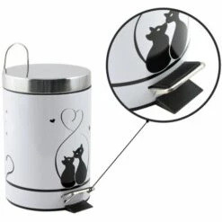 MSV Poubelle à Pédale Inox CHAT 3L Noir & Blanc - Blanc 8 MSV Poubelle à Pédale Inox CHAT 3L Noir & Blanc - Blanc -Promos MSV Magasin 29458551 4